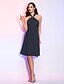 cheap Special Occasion Dresses-A-Line Cute Holiday Homecoming Cocktail Party Dress Halter Neck Sleeveless Knee Length Chiffon with Crystal Brooch 2022