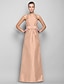 Χαμηλού Κόστους Βραδινά Φορέματα-Ίσια Γραμμή Μινιμαλιστική Φόρεμα Επισκέπτης γάμου Επίσημο Βραδινό Μακρύ Αμάνικο Χαμόγελο Ταφτάς με Φιόγκος(οι) 2023