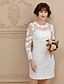 cheap Wedding Dresses-Sheath / Column Jewel Neck Short / Mini Lace Made-To-Measure Wedding Dresses with Beading / Appliques by / Illusion Sleeve / Little White Dress / See-Through