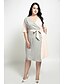 cheap Plus Size Casual Dresses-Women&#039;s Sheath Dress Knee Length Dress Light gray Half Sleeve Color Block Fall V Neck Streetwear Regular Fit XXL 3XL 4XL 5XL 6XL 7XL / Plus Size / Plus Size