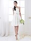 cheap Bridesmaid Dresses-A-Line One Shoulder Knee Length Lace Bridesmaid Dress with Sash / Ribbon