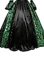 זול תחפושות מהעולם הישן-מריה אנטוניאטה ויקטוריאני ימי הביניים המאה ה 18 שמלת קוקטייל שמלת וינטג&#039; שמלות תחפושת למסיבה נשף מסכות שמלת נשף בגדי ריקוד נשים תחרה תחפושות וינטאג קוספליי מפלגה נשף רקודים שרוול ארוך ארוך נשף / עלה