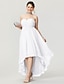Χαμηλού Κόστους Φορέματα Χορού Αποφοίτησης-Γραμμή Α Μινιμαλιστική Κομψό Κοντό Μπροστά Μακρύ Πίσω Κουινσανέρα Χοροεσπερίδα Φόρεμα Καρδιά Αμάνικο Ασύμμετρο Σιφόν με Πιασίματα Χάντρες 2021