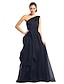 cheap Prom Dresses-A-Line Elegant Prom Formal Evening Dress One Shoulder Sleeveless Floor Length Organza with Side Draping 2022