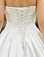 cheap Wedding Dresses-A-Line Wedding Dresses Strapless Asymmetrical Satin Sleeveless Simple Backless with Side Draping Button 2020