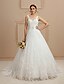 cheap Wedding Dresses-Engagement Open Back Formal Wedding Dresses Ball Gown Camisole V Neck Spaghetti Strap Court Train Tulle Bridal Gowns With Beading Appliques 2024