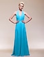 cheap Special Occasion Dresses-Sheath / Column V Neck Floor Length Chiffon Dress with Draping / Ruched by TS Couture®