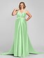 cheap Evening Dresses-A-Line Open Back Formal Evening Military Ball Dress Halter Neck Sleeveless Floor Length Satin with Crystals Beading Side Draping 2022