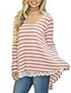 cheap Women&#039;s T-shirts-Women&#039;s Holiday / Going out Street chic T-shirt - Striped Lace V Neck / Spring / Fall