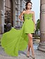 billige Rochii Ocazii Speciale-Sheath / Column Sweetheart Neckline Asymmetrical Chiffon Dress with Beading / Crystals by TS Couture®