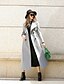 cheap Women&#039;s Coats &amp; Trench Coats-Women&#039;s Coat Daily Work Fall Winter Spring Long Coat Notch lapel collar Streetwear Jacket Long Sleeve Solid Colored Oversized Gray Green Brown