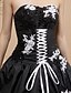cheap Wedding Dresses-Ball Gown Wedding Dresses Sweetheart Neckline Chapel Train Lace Taffeta Tulle Strapless Black Wedding Dress Open Back with Pick Up Skirt Appliques 2020