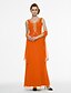 cheap Mother of the Bride Dresses-Sheath / Column V Neck Ankle Length Chiffon Mother of the Bride Dress with Beading / Pleats by LAN TING BRIDE® / Wrap Included