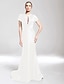 ieftine Robes d&#039;Occasions Spéciales-Mermaid / Trumpet Jewel Neck Sweep / Brush Train Charmeuse Dress with Ruched by TS Couture®