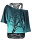 cheap Plus Size Tops-Women&#039;s T shirt Color Block Boat Neck Daily Print Half Sleeve Tops Active Green Blue Purple
