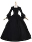 cheap Historical &amp; Vintage Costumes-Duchess Gothic Vintage Victorian Medieval 18th Century Dress Party Costume Masquerade Prom Dress Women&#039;s Lace Costume Black / Burgundy Vintage Cosplay Party Prom Long Sleeve Floor Length Ball Gown