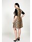 cheap Plus Size Dresses-Women&#039;s Cut Out Plus Size Black Dress Vintage Fall Daily A Line Leopard V Neck Cut Out XXL XXXL / Cotton