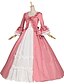 cheap Historical &amp; Vintage Costumes-Princess Sweet Lolita Rococo Medieval Renaissance 18th Century Dress Party Costume Masquerade Women&#039;s Cotton Costume Burgundy / Pink Vintage Cosplay Party Prom Long Sleeve Floor Length Long Length