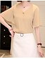 cheap Women&#039;s Blouses &amp; Shirts-Women&#039;s Daily Blouse - Solid Colored V Neck Khaki