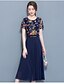 baratos Vestidos de mulher-Mulheres Sofisticado Tamanhos Grandes Algodão Calças - Floral Estampado Azul Marinha / Para Noite