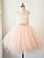 cheap Flower Girl Dresses-A-Line Knee Length Flower Girl Dress Pageant &amp; Performance Cute Prom Dress Lace with Lace Fit 3-16 Years