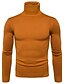 cheap Men&#039;s Pullover Sweater-Men&#039;s Pullover Solid Colored Long Sleeve Regular Sweater Cardigans Turtleneck Fall Winter Yellow White Light gray