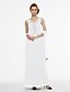 cheap Mother of the Bride Dresses-Sheath / Column V Neck Ankle Length Chiffon Mother of the Bride Dress with Beading / Pleats by LAN TING BRIDE® / Wrap Included