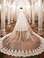 cheap Wedding Veils-One-tier Wedding Veil Cathedral Veils with Appliques Lace / Tulle / Angel cut / Waterfall