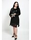 cheap Plus Size Casual Dresses-Women&#039;s Shift Dress Knee Length Dress Black Long Sleeve Solid Colored Lace Fall Round Neck Streetwear Lace L XL XXL 3XL 4XL 5XL 6XL 7XL / Plus Size / Plus Size