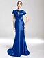 ieftine Robes d&#039;Occasions Spéciales-Mermaid / Trumpet Jewel Neck Sweep / Brush Train Charmeuse Dress with Ruched by TS Couture®