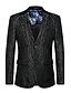 cheap Men&#039;s Outerwear-Men&#039;s Blazer Party Daily Going out Active Sophisticated Solid Colored Regular Fit Cotton / Polyester Men&#039;s Suit Black - Notch lapel collar / Fall / Winter / Long Sleeve