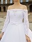 olcso Menyasszonyi ruhák-Esküvői ruhák Katedrális uszály Báli ruha Hosszú ujj Aszimmetrikus Csipke Val vel Csipke Pántlika / szalag 2023 Menyasszonyi ruhák