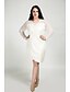 baratos Vestidos Plus Size-Mulheres Tamanhos Grandes Branco Preto Vestido Vintage Outono Diário Reto Sólido Com Transparência XXL XXXL