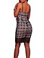cheap Women&#039;s Dresses-Women&#039;s Party / Club Street chic Bodycon Dress - Patchwork Lace / Backless Strap / Summer / Fall
