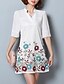 cheap Plus Size Dresses-Women&#039;s Plus Size White Black Dress Summer Daily Chiffon Floral Cut Out M L