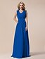 cheap Evening Dresses-Sheath / Column Elegant Dress Prom Formal Evening Floor Length Sleeveless V Neck Chiffon with Pleats Draping Crystal Brooch 2023