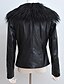 cheap Women&#039;s Fur &amp; Faux Fur Coats-Women&#039;s Daily Fall / Winter Plus Size Short Fur Coat, Solid Colored Shirt Collar Long Sleeve Faux Fur White / Black / Gray