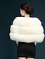 olcso Szőrme és bőr nőknek-Női Szőrmekabát Mackó Sherpa kabát Polár dzseki Esküvő Napi Ősz Tél Rövid Kabát V-alakú Normál Zakók Ujjatlan Egyszínű Fehér Fekete Szürke
