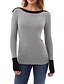 cheap Women&#039;s T-shirts-Women&#039;s Daily T-shirt Color Block Solid Colored Sequins Long Sleeve Tops Active Streetwear Sophisticated White Black Gray / Going out