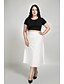 cheap Women&#039;s Skirts-Women&#039;s Daily / Holiday / Going out Vintage Plus Size Cotton A Line / Swing Skirts - Solid Colored Knitting White Black S M L / Work / Club / Beach