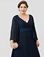 cheap Mother of the Bride Dresses-A-Line Mother of the Bride Dress Elegant &amp; Luxurious Plus Size Two Piece V Neck Tea Length Chiffon Sleeveless with Sash / Ribbon Appliques 2021 / Wrap Included