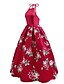 cheap Vintage Dresses-Women&#039;s Floral Party Going out Vintage Street chic Swing Dress - Floral Red, Backless Crew Neck Red M L XL