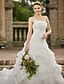 cheap Wedding Dresses-Hall Wedding Dresses Princess Strapless Sleeveless Cathedral Train Satin Bridal Gowns With Pick Up Skirt Side-Draped 2023