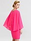 cheap Mother of the Bride Dresses-Sheath / Column Mother of the Bride Dress Formal Elegant Jewel Neck Knee Length Chiffon Long Sleeve with Crystals 2024