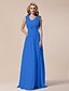 cheap Evening Dresses-Sheath / Column Elegant Dress Prom Formal Evening Floor Length Sleeveless V Neck Chiffon with Pleats Draping Crystal Brooch 2023