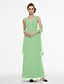 cheap Mother of the Bride Dresses-Sheath / Column V Neck Ankle Length Chiffon Mother of the Bride Dress with Beading / Pleats by LAN TING BRIDE® / Wrap Included