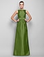 Χαμηλού Κόστους Βραδινά Φορέματα-Ίσια Γραμμή Μινιμαλιστική Φόρεμα Επισκέπτης γάμου Επίσημο Βραδινό Μακρύ Αμάνικο Χαμόγελο Ταφτάς με Φιόγκος(οι) 2023