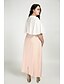 cheap Plus Size Dresses-Women&#039;s Maxi Plus Size Blushing Pink Dress Street chic Fall Party Shift Color Block Batwing Sleeve V Neck L XL