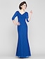 cheap Mother of the Bride Dresses-Sheath / Column Mother of the Bride Dress Wrap Included V Neck Floor Length Chiffon Long Sleeve with Criss Cross Beading Side Draping 2020