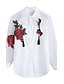 billige Bluser og trøjer til kvinder-Krave Dame - Broderi Broderi / Kvast Gade I-byen-tøj Skjorte Hvid
